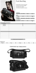 WS-867BBF Gothic Skull Studded Leather Crossbody Punk Accessories Bag