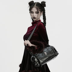 WS-867BBF Gothic Skull Studded Leather Crossbody Punk Accessories Bag