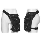 WS-868BB Edgy Skull Chain Thigh Bag Punk Accessories Black Holster