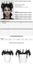 WS-871FSM Gothic Accessories Dragon Spike Crown Black Regal Headpiece