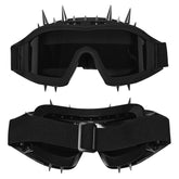 WS-876QT Punk Accessories Black Spiked Goggles Adjustable Strap Statement Eyewear