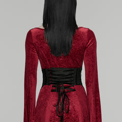 WS-882YDF Gothic Corset Embroidered Lace Chain Floral Design Bustier