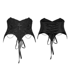WS-882YDF Gothic Corset Embroidered Lace Chain Floral Design Bustier