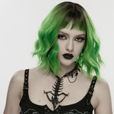 WS-886LHF Edgy Skull Chain Necklace Punk Accessories Gothic Statement Piece