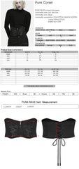 WS-932YDM Gothic Punk Corset with Zipper and Lace Detailing