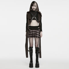 WS-935BDF Edgy Black Chest Harness Leather Punk Accessories Fashion