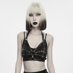 WS-964QTF Gothic Strappy Harness Top with Crosses Punk Accessories