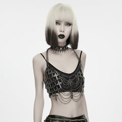 WS-973QTF Gothic Chain Fringe Bralette Skirt Set Punk Accessories