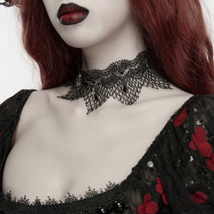 WS-978LHF Gothic Black Lace Choker Necklace Punk Accessories for Women