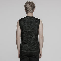 WT-1007BXM Edgy Punk Vests with Rivet Detailing and Chest Pocket Design