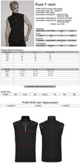 WT-1009BXM Punk T-Shirts Sleeveless Zippered High-Collar Buckled Shoulder Style