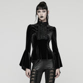 WT-1021TCF Gothic Jacket Victorian Velvet Lace Flared Sleeve Coat