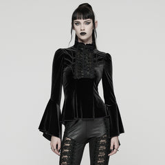 WT-1021TCF Gothic Jacket Victorian Velvet Lace Flared Sleeve Coat