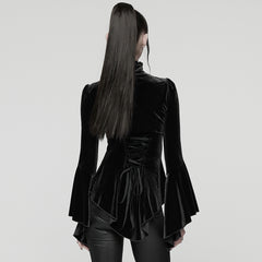 WT-1021TCF Gothic Jacket Victorian Velvet Lace Flared Sleeve Coat