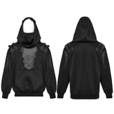 WT-1024WYM Rebel Punk Sweater Goth Harness Buckle Detail Hoodie