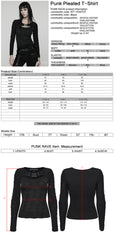 WT-1034TCF Gothic Buckle Strap Black Long Sleeve Punk T-Shirt