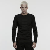 WT-1050TCM Gothic Punk T-Shirts Black Tactical Long Sleeve Tee