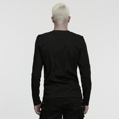 WT-1050TCM Gothic Punk T-Shirts Black Tactical Long Sleeve Tee