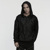 WT-1053WYM Gothic Serpent Texture Hooded Punk Jacket with Stud Details