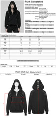 WT-1059WYF Edgy Gothic Punk Sweater with Lace-up Leather Details Hood