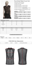 WT-1089BXM Mens Black Mesh Buckle Steampunk Goth Punk Vests