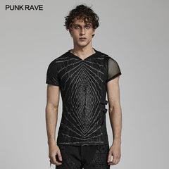 WT-560DQM Punk lightwave printed T-shirt?-??Punk Rave Clothing
