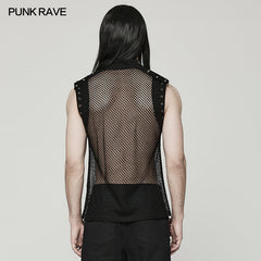 WT-620DQM Punk Translucent Vest?-??Punk Rave Clothing