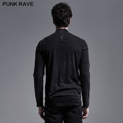 WT-635 Simple everyday Gothic long sleeve T-shirt?-??Punk Rave Clothing