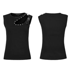 WT-650DQF Punk Daily hollow shoulder Vest?-??Punk Rave Clothing