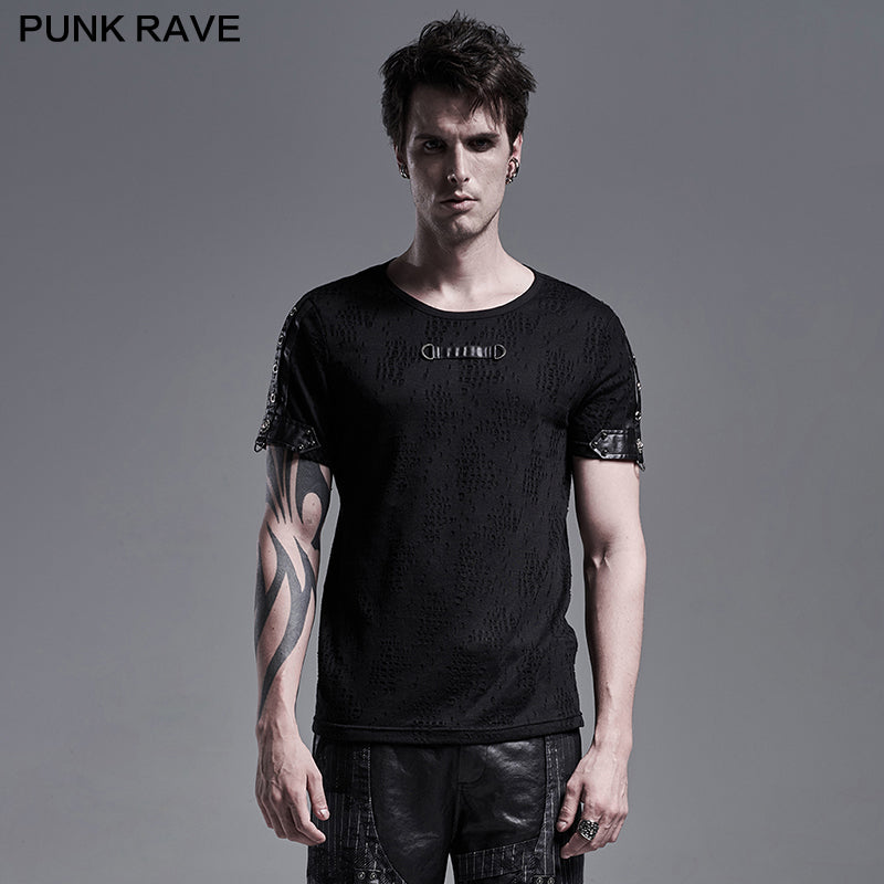 WT-658TDM Punk short sleeve T-shirt?-??Punk Rave Clothing