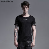WT-658TDM Punk short sleeve T-shirt?-??Punk Rave Clothing