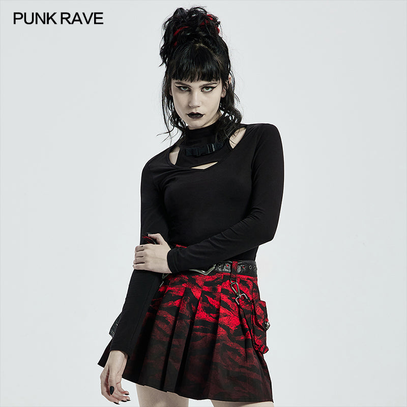 WT-670TCF Punk Function Cut Long sleeve T-shirt?-??Punk Rave Clothing