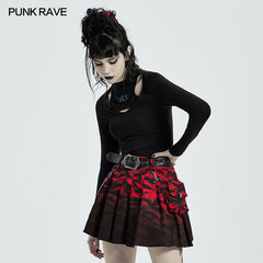 WT-670TCF Punk Function Cut Long sleeve T-shirt?-??Punk Rave Clothing