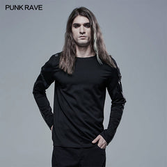 WT-683DQM Gothic Church Building Structure Long Sleeve T-shirt?-??Punk Rave Clothing