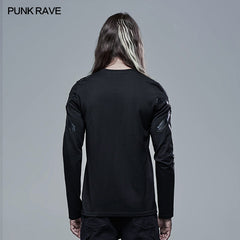 WT-683DQM Gothic Church Building Structure Long Sleeve T-shirt?-??Punk Rave Clothing