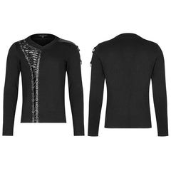 WT-684TCM Gothic V-Neck Long Sleeve T-sleeve?-??Punk Rave Clothing