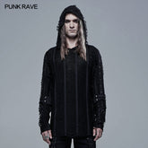 WT-688TCM Goth Loose Knit Hoodie?-??Punk Rave Clothing