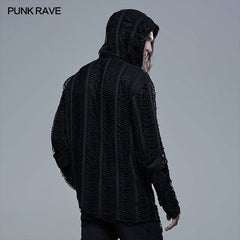 WT-688TCM Goth Loose Knit Hoodie?-??Punk Rave Clothing