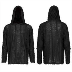 WT-688TCM Goth Loose Knit Hoodie?-??Punk Rave Clothing