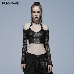 WT-690TCF Gothic sexy crop top?-??Punk Rave Clothing