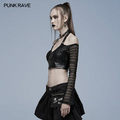 WT-690TCF Gothic sexy crop top?-??Punk Rave Clothing