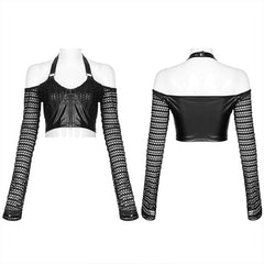 WT-690TCF Gothic sexy crop top?-??Punk Rave Clothing