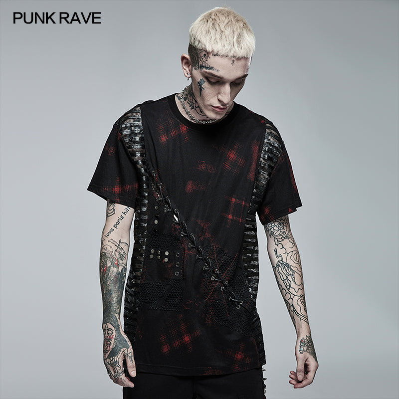 WT-702TDM Punk Loose Printing Short Sleeves T-shirt?-??Punk Rave Clothing