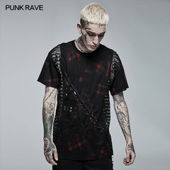 WT-702TDM Punk Loose Printing Short Sleeves T-shirt?-??Punk Rave Clothing