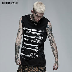 WT-715BXM Punk Daily Wear Printing Sleeveless T-shirt?-??Punk Rave Clothing