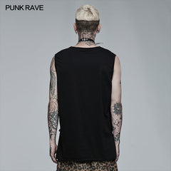 WT-715BXM Punk Daily Wear Printing Sleeveless T-shirt?-??Punk Rave Clothing