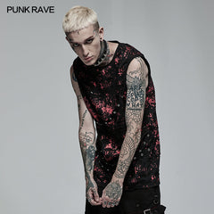 WT-716BXM Punk Daily Wear Printing Sleeveless T-shirt?-??Punk Rave Clothing