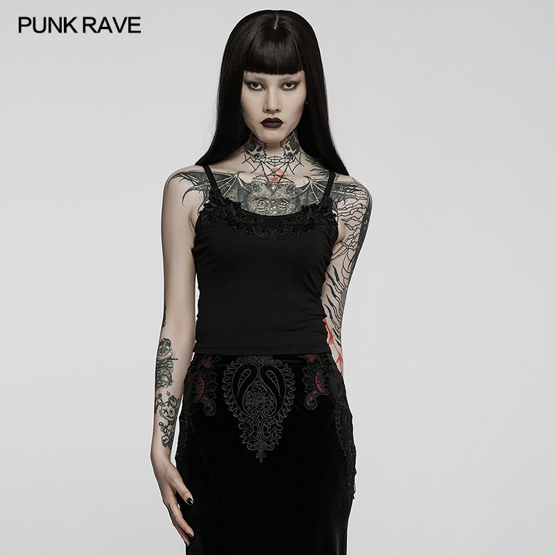 WT-718DDF 2022 Goth simple Camisole?-??Punk Rave Clothing