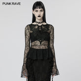 WT-719TCF Gothic light lace T-shirt?-??Punk Rave Clothing