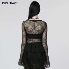 WT-719TCF Gothic light lace T-shirt?-??Punk Rave Clothing